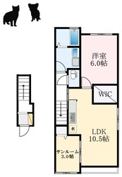 萩原天神駅 徒歩26分 2階の物件間取画像